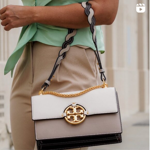 TORY BURCH MILLER BAG IN TAN AND CREAM - Picture 10 of 11